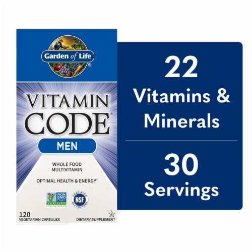 Garden of Life Vitamin Code Men's Multivitamin Vegetarian Capsules Perspective: front
