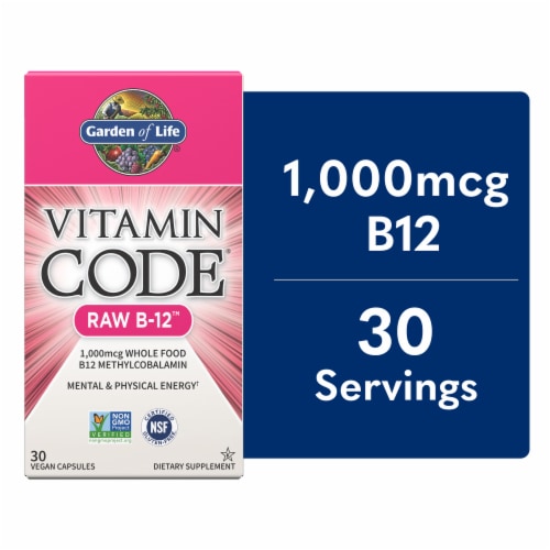Garden of Life® Vitamin Code® Raw B-12™ Capsules Perspective: front