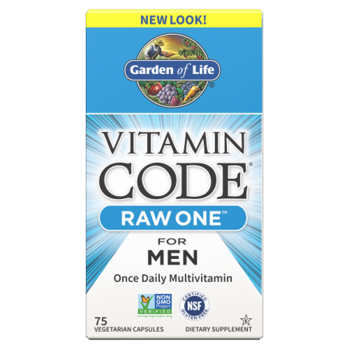 Garden Of Life® Vitamin Code® Raw One™ Multivitamin with Probiotics Enzymes & Wholefoods Capsules Perspective: front