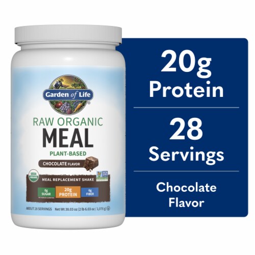 Garden of Life Raw Organic Meal Replacement All-in-One Shake 20g Vegan Protein Chocolate Powder Perspective: front