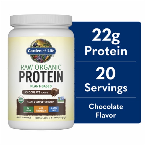 Garden of Life Raw Organic Chocolate Protein Powder Perspective: front