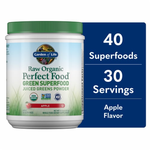 Garden of Life Apple Perfect Food Raw Dietary Supplement Powder Perspective: front