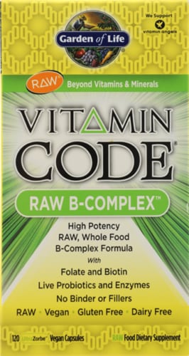 Garden of Life Vitamin Code Raw B-Complex Vegan Capsules Perspective: front