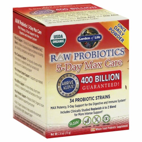 Garden of Life Raw Probiotics 5-Day Max Care Perspective: front