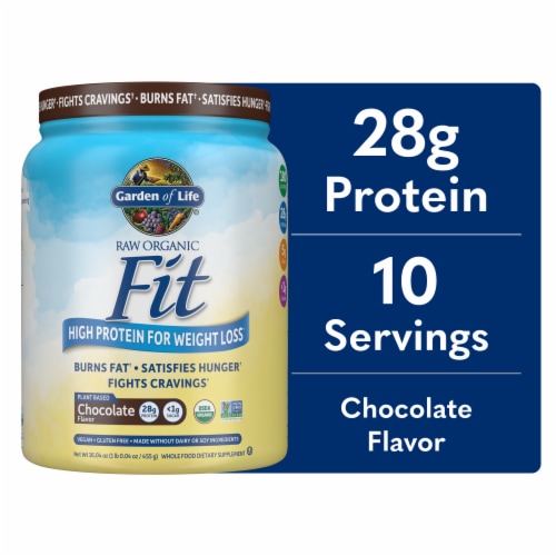 Garden of Life Raw Organic Fit Chocolate Protein Powder Perspective: front
