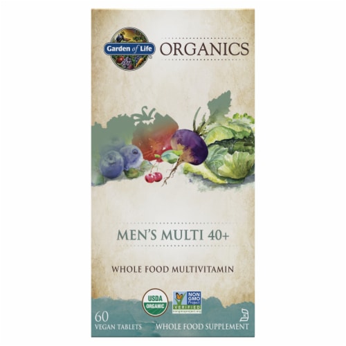 Garden of Life® Organics Men's Multi 40+ Vegan Tablets Perspective: front