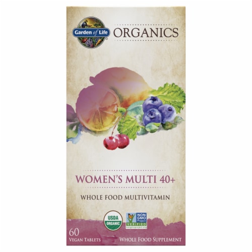 Garden of Life mykind Organics Women's Multi 40+ Multivitamin Vegan Caplets Perspective: front