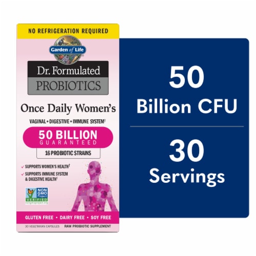 Garden of Life Dr. Formulated Once Daily Women's Probiotics, Vaginal, Digestive, Immune, Capsules Perspective: front