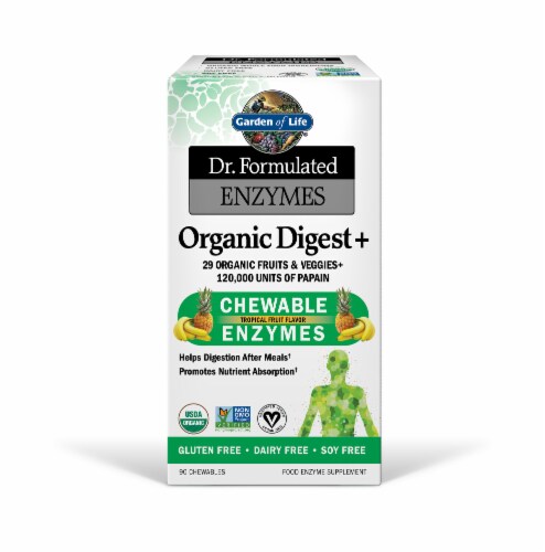 Garden of Life Dr Formulated Organic Digest + Enzymes Chewables Perspective: front