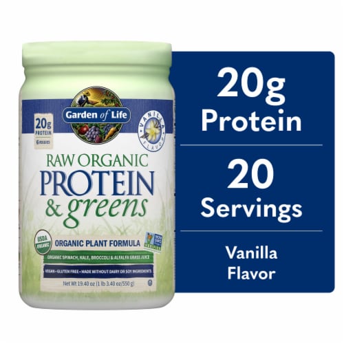 Garden of Life Raw Protein & Greens Organic Plant Formula, 19.64 oz ...