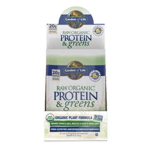 RAW Protein and Greens - Vanilla 10cnt Tray Perspective: front