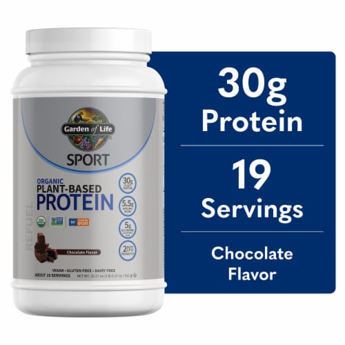 Garden of Life SPORT Organic Plant Based Protein to Help Build Muscle 30g Protein Powder Perspective: front