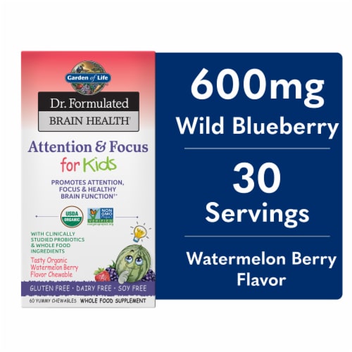 Garden of Life® Dr. Formulated Brain Health Attention & Focus for Kids Chewables Perspective: front