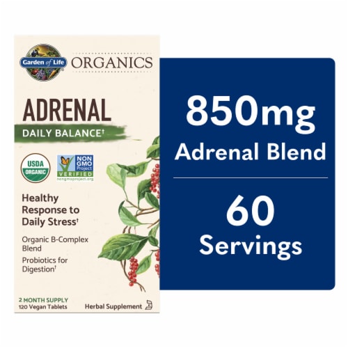 Garden of Life® mykind Organics Adrenal Daily Balance Vegan Tablets Perspective: front