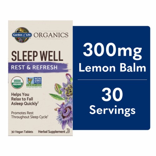 Garden of Life® mykind Organics Sleep Well Rest & Refresh Vegan Tablets Perspective: front