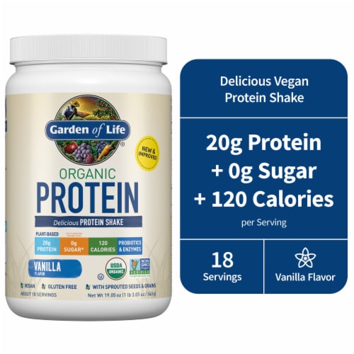 Garden of Life® Organic Vanilla Protein Shake Powder Perspective: front