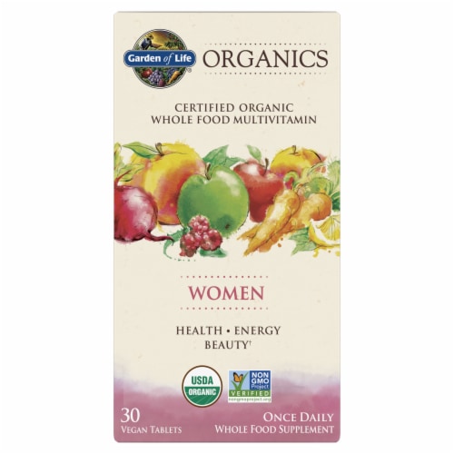 Garden of Life Mykind Organics Women Once Daily Multivitamin Tablets Perspective: front