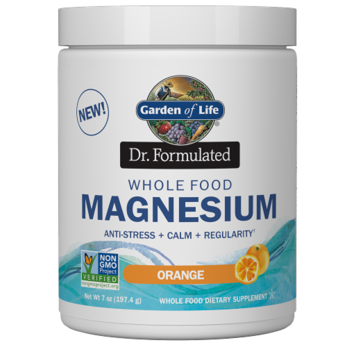 Garden of Life Dr Formulated Magnesium Orange Powder Drink Mix Perspective: front