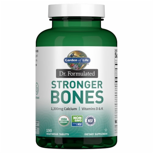 Garden of Life Organic Dr. Formulated Stronger Bones Dietary Supplement Vegetarian Tablets Perspective: front