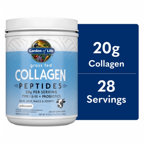 Garden of Life® Grass Fed Hair Skin Nails & Joints Collagen Peptides Unflavored Powder Perspective: front