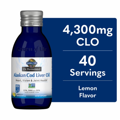 Garden of Life® Dr. Formulated Lemon Flavored Alaskan Cod Liver Oil Perspective: front
