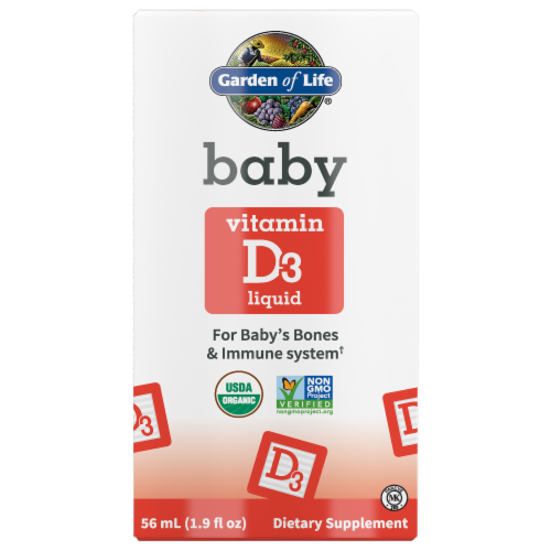 Garden of Life Baby Vitamin D3 Liquid Perspective: front