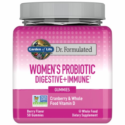 Garden of Life® Dr. Formulated Women's Probiotic Cranberry Digestive and Immune Gummies Perspective: front