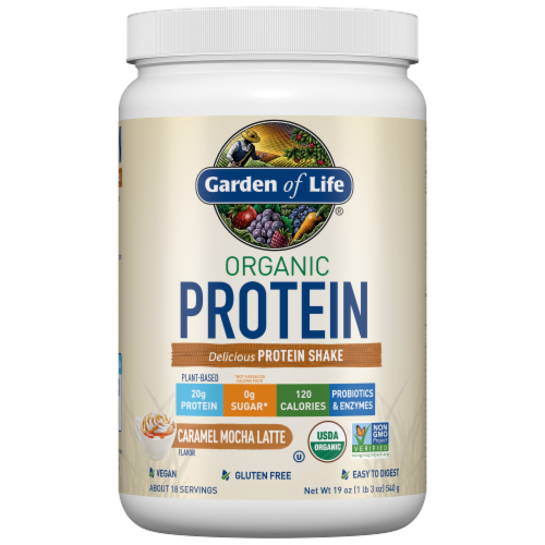 Garden of Life® Organic Caramel Mocha Latte Protein Shake Perspective: front