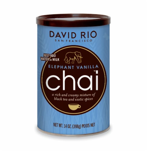 David Rio Elephant Vanilla Chai™ Black Tea Canister Perspective: front