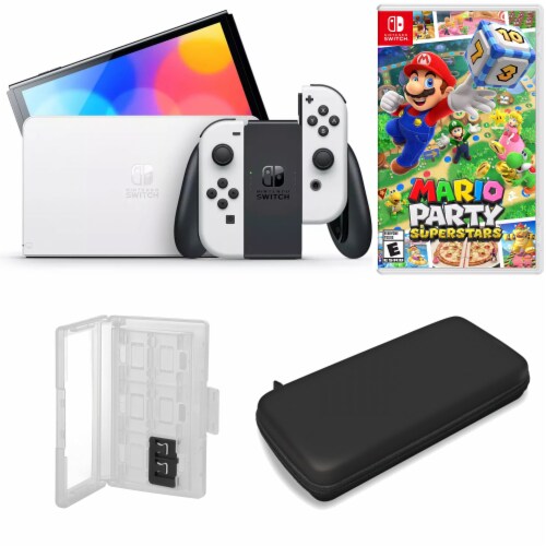 Nintendo Switch OLED in White with Mario Party Superstars & Accessories,  One Size - Kroger