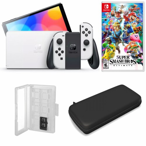 Nintendo Switch OLED in White with Super Smash Bros 3 & Accessories, One  Size - Kroger