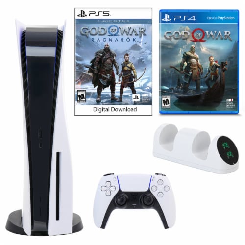 PS5 Core Console with God of War: Ragnarok with Dual Charger & God