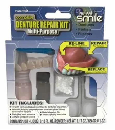 Instant Smile Complete Denture Repair Kit Perspective: front