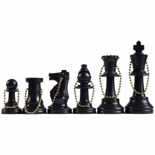 WE Games Keychain Bag Tag Chessmen - Includes 17 Pieces in Black Perspective: front
