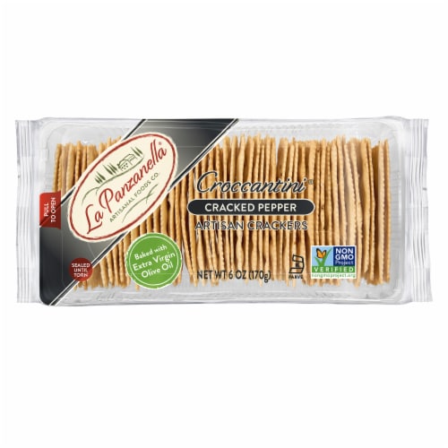 La Panzanella® Mini Croccantini Cracked Pepper Artisan Crackers Perspective: front