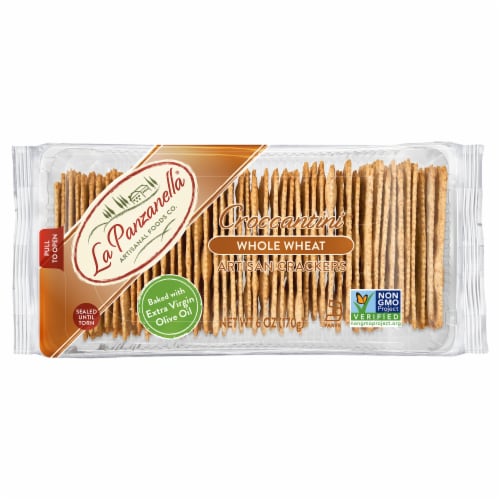 La Panzanella Whole Wheat Mini Croccantini Artisan Crackers Perspective: front