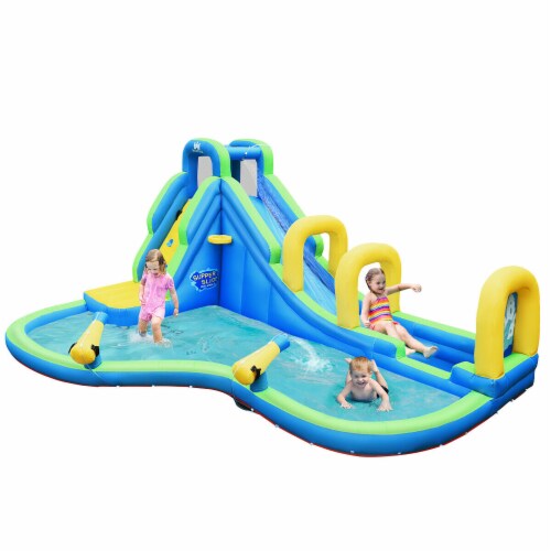 Costway Inflatable Water Slide Kids Bounce House Castle Splash Pool Without Blower Perspective: front