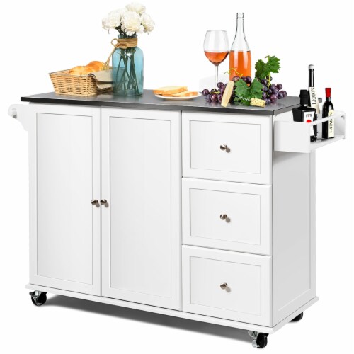 Costway Kitchen Island 2 Door Storage