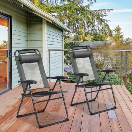 Patio folding chairs with headrest sales
