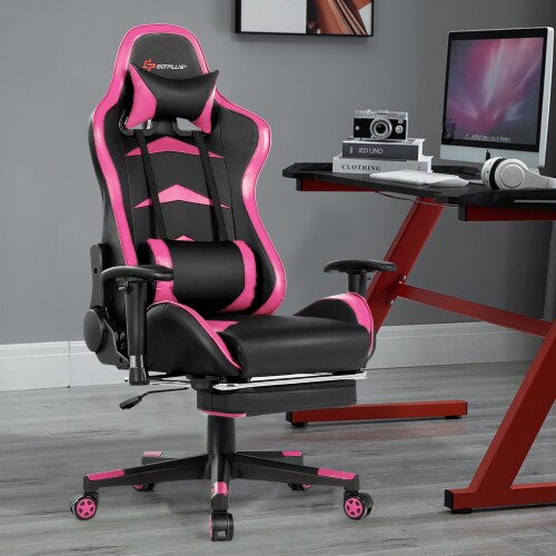 Goplus Massage Gaming Chair Reclining Swivel Racing Office Chair