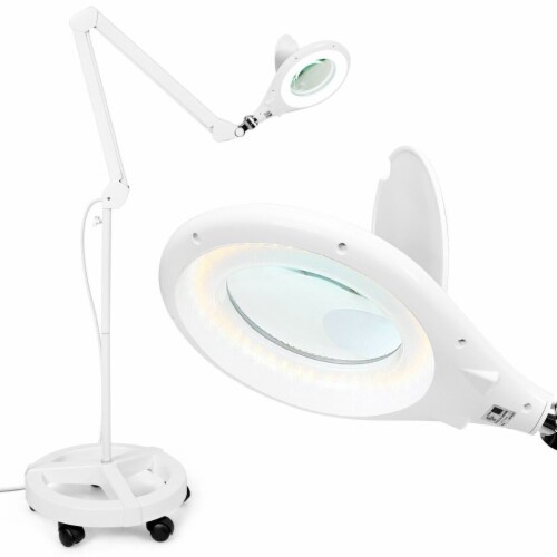 Gymax LED Magnifying Glass Desk Lamp w/ Swivel Arm & Clamp 2.25x  Magnification Black