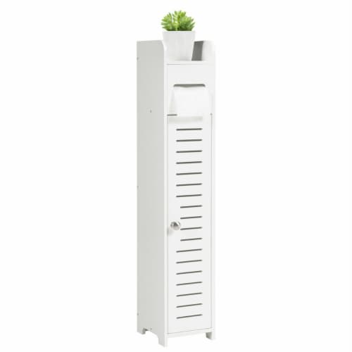 Gymax Small Bathroom Storage Corner Floor Cabinet Toilet Paper