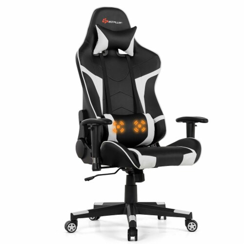 Goplus Massage Gaming Chair Reclining Swivel Racing Office Chair w