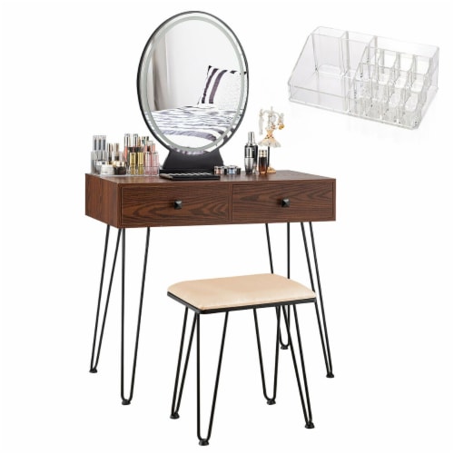 Costway Vanity Makeup Dressing Table W 3 Lighting Modes Mirror