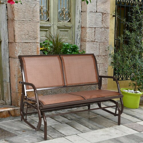 Outsunny outdoor patio 2025 swing glider bench chair