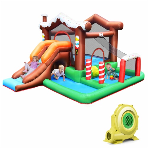 Costway Inflatable Bouncer Snow House Jump ClimbingSlide Ball Pit