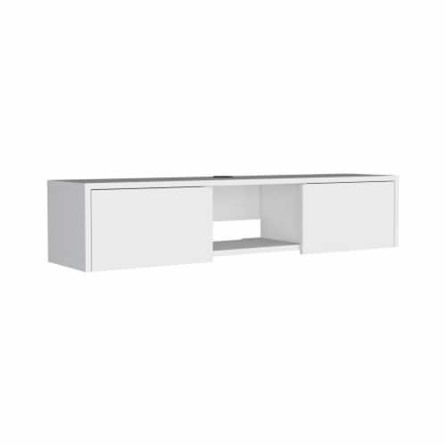Sleek white tv stand discount