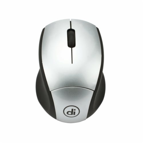 Digital Innovations EasyGlide Wireless Travel Mouse - Silver/Black Perspective: front