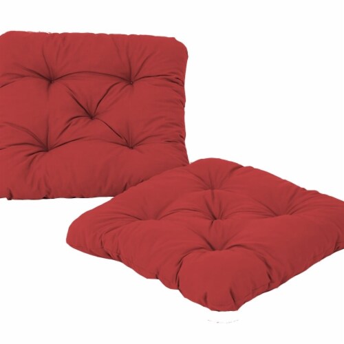 Curonian Alma Outdoor & Indoor Furniture Alma Seat Cushions, Red - 19.7 x 19.7 x 2.3 in. Perspective: front