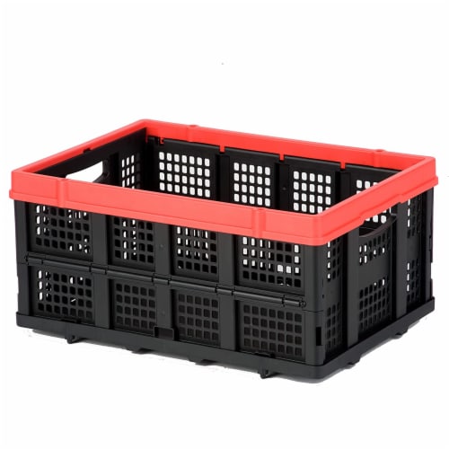 Magna Cart Tote 22 x 16 x 11 Collapsible Plastic Storage Crate, Black &  Red, 1 Piece - Fry's Food Stores